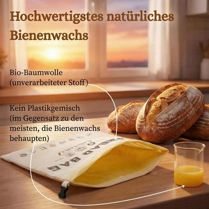 Premium-Brotbeutel aus 100 % Baumwolle und Bienenwachs