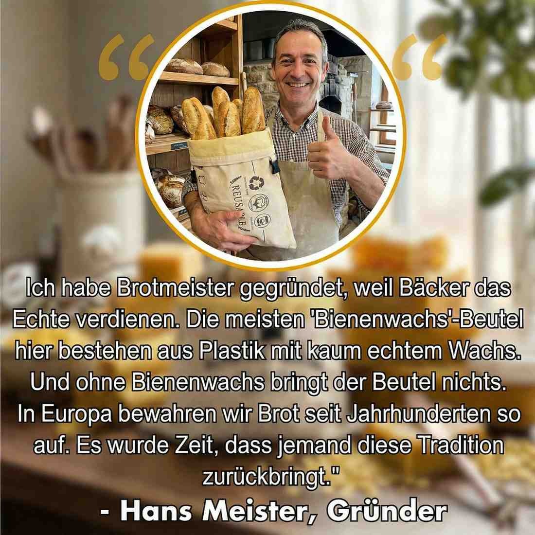 Premium-Brotbeutel aus 100 % Baumwolle und Bienenwachs