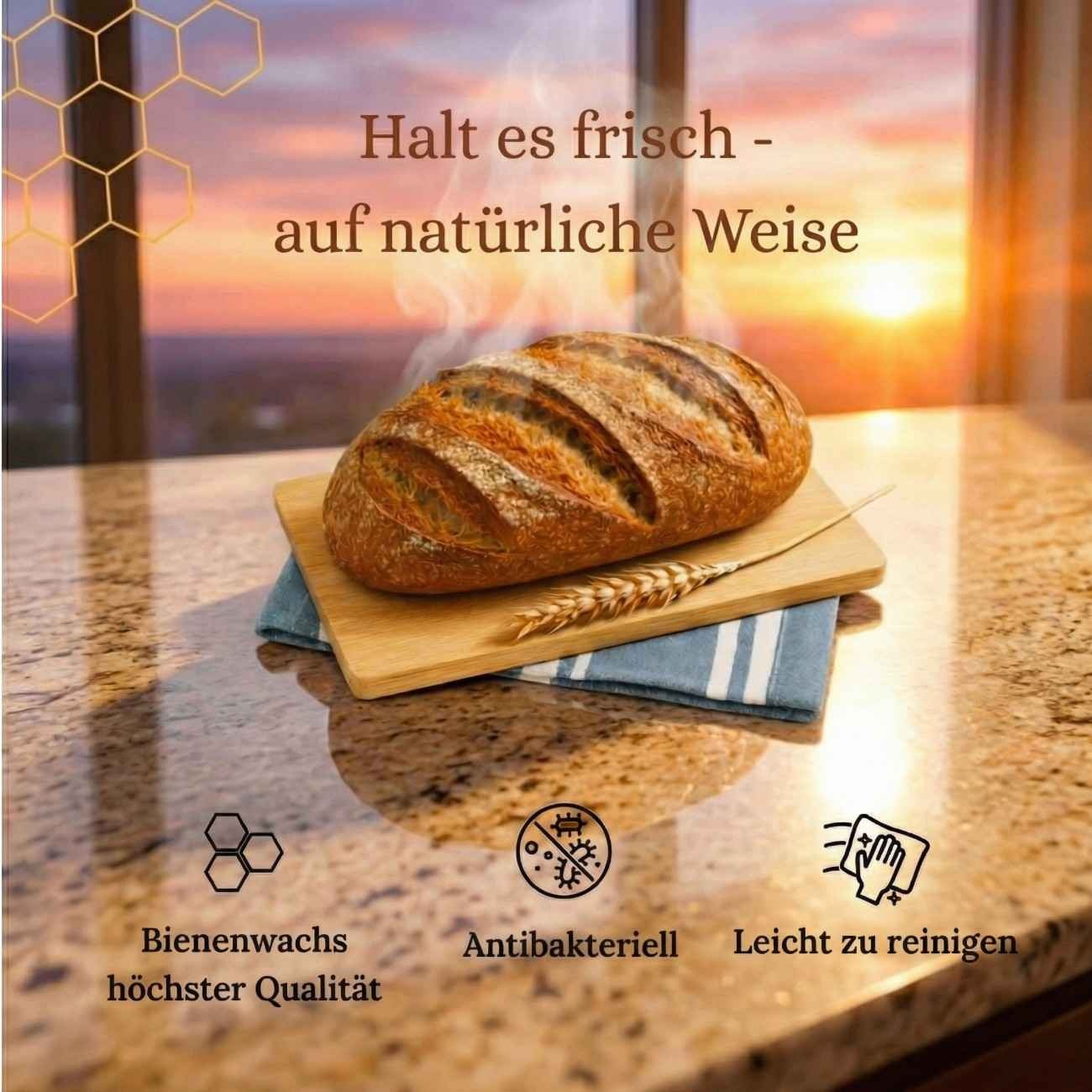Premium-Brotbeutel aus 100 % Baumwolle und Bienenwachs
